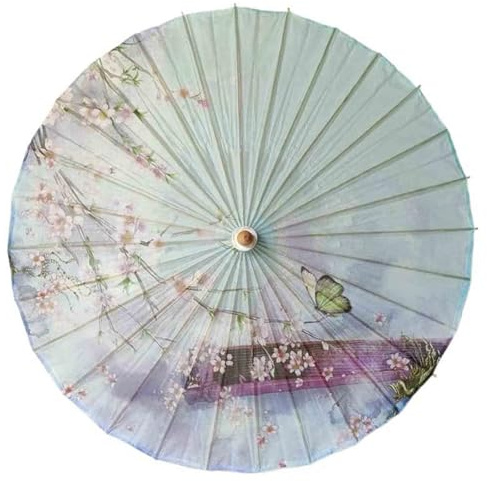 HAJHI 2 In 1 Papierschirm Für Hochzeiten Klassisch Japanischer Sonnenschirm Wasserdicht Sonnenschutz ölpapier Asiatischer Sonnenschirm Für Cheongsam Hanfu(100cm,F)