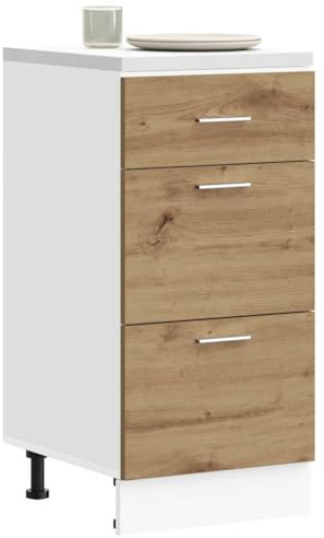 Hommdiy Unterschrank Lyon Artisan-Eiche 40x46x81,5 cm Küchenschrank Holzwerkstoff Küchenzeile Küchenmöbel Unterschrank Küchenunterschrank Schrank