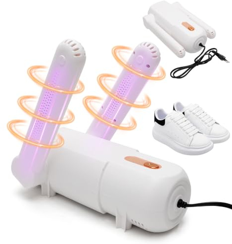 Schuhtrockner Elektrisch, Stiefeltrockner mit Timer-Funktion, 360° Schnelltrocknung Schuhe Stiefeltrockner UV-Licht Faltbarem Schuhwärmer Schuhe Trockenständer für Handschuhe, Hüte, Socken