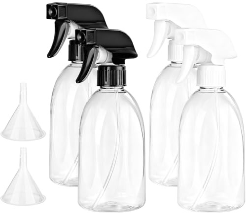 4 Pezzi 500ml Spruzzino Nebulizzatore, Bottiglie Spray, Flaconi Vuoti, Grilletto Spruzzatore Riutilizzabile per Pulizia Giardino Acqua Parrucchiere Pulito Cucina