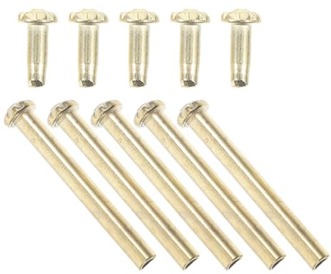 LALAFINA Folding Fan Rivet and Nut Kit 5 Sets Gold Metal Replacement Pins with Threaded Rivets for DIY Fixing Folding Hand Fans in Paper and Fabric