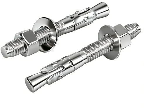 Boltmax 10 Stück Schwerlastdübel M8 x 60mm, Schwerlastanker M8 Edelstahl A2 | Betonanker, Bolzenanker mit Mutter und Unterlegscheibe, Betondübel zur Befestigung von Geländern, Maschinen in Beton