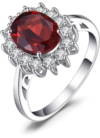 JewelryPalace Prinzessin Diana Kate Middleton Edelstein Smaragd Saphir Topas Amethyst Citrin Granat Peridot Rubin Ringe, Verlobungsring Promise Ring Silber 925 Damen Schmuck Rosegold Gold