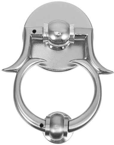 Mikikit Aldaba Europea de Puerta de Entrada Simple de Aleación de Zinc Plata, Fácil de Instalar y Duradera, Accesorio Elegante para Decoración Exterior