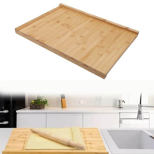 Extra Large Bread Board with Lip 55x40cm,Reversible Wooden Pastry Board