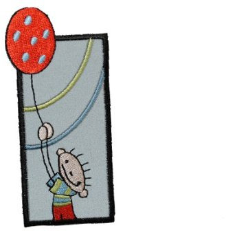 alles-meine.de GmbH Reflex Junge mit Luftballon 4,8 cm * 10,2 cm Bügelbild Aufnäher Applikation