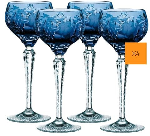 Nachtmann Weinglas mit Schliffdekoration, 230 ml, blau, Traube, 35951, Römerglas aus Bleikristall, spülmaschinenfest, Made in Germany
