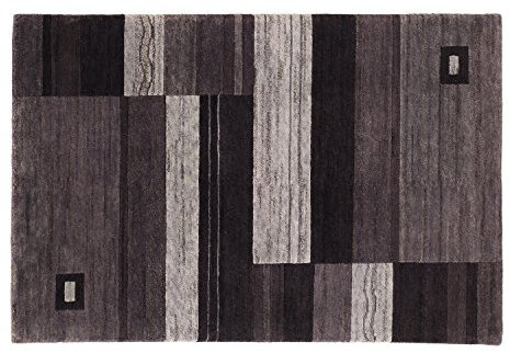 SONORA PURE handgeknüpfter Nepal Teppich Wolle in dk.grau, Größe: 170x240 cm