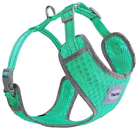 ThinkPet No-Pull Hundegeschirr Leine Set, Atmungsaktiv Brustgeschirr für Kleine Mittlere Große Hunde, Einstellbar Weich Laufgeschirre Sicher Kontrolle Gepolstert Reflektierendes Sicherheitsgeschirr