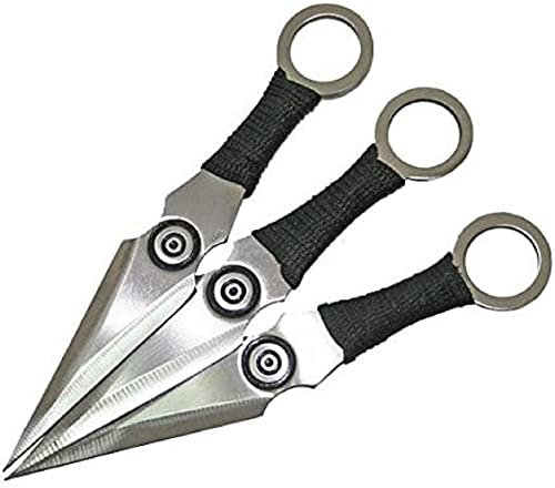 Anglo Arms 3er Messer Set – Outdoormesser, Wurfmesser mit Nylonhülle und Gürtelhalter – 3er Set (896)