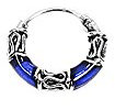 NKlaus PAAR 925 STERLING SILBER Keltische Bali Creolen s blue 10mm 7102