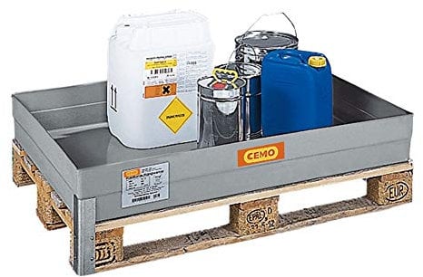 CEMO 5114 GFK-Auffangwanne mit Arretierung Nocken, grau, 150 L