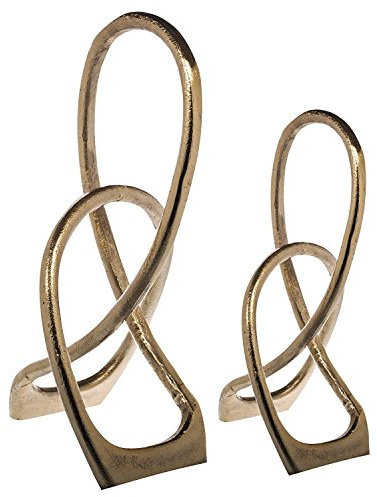 Home Essentials und außerhalb Deko gold Nickel Metall Knoten Set von 2 SKULPTUREN – New