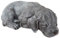 STEINFIGUREN SPICKER Steinfigur Hund schlafend 191/1, Gartenfigur Steinguss Tierfigur Basaltgrau