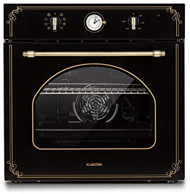 KLARSTEIN Victoria four encastré - four électrique encastrable, 9 fonctions, minuterie, 50-250°C, 70L, 10 positions pour plaques, porte amovible nettoyage facile, éclairage, noir