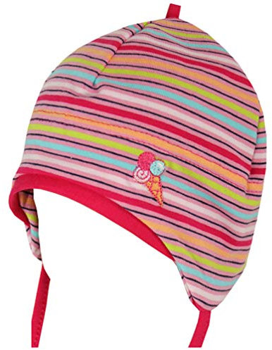 maximo Mädchen Mütze Bindemütze Ringel pink, Gr. 45,UV-Schutz 50+