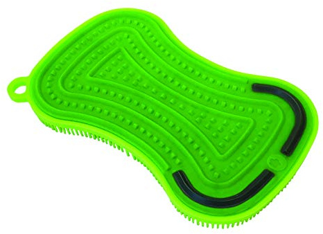 Kuhn Rikon Stay Clean 3-in-1 Scrubber Green, Silicone, 1