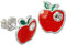 Teenie-Weenie Ohrstecker für Kinder 925 Silber rot Apfel Ohrringe D3SDO8110R Silber, Emaille Ohrschmuck für Kinder