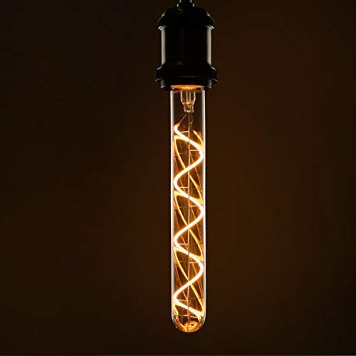 GBLY LED Edison Glühbirne Röhrenlampe E27 4W Vintage Glühlampe in Röhrenform 225mm Goldfarbe tube Warmweiß Spirale Filament Antike Nostalgie & Retro Beleuchtung für Haus Café Bar Party, nicht dimmbar