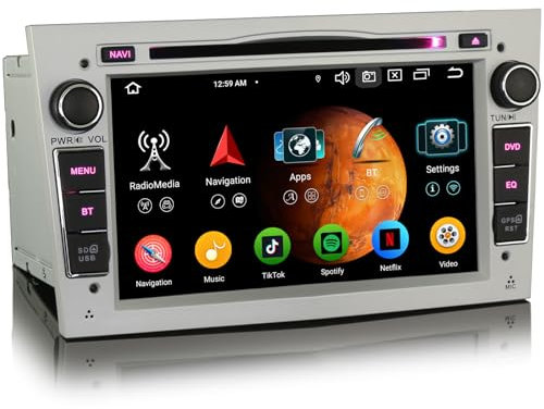 Android 14 4GB+64GB Radio Coche Estéreo Bluetooth GPS Navegador para Opel Astra H Corsa C Zafira Corsa D Vectra Signum Meriva Combo, Wireless Carplay DSP Bluetooth Canbus WiFi Dab+ Pantalla táctil