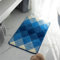 Treer rutschfeste Absorbent Badteppiche Badezimmerteppich, Weicher Mikrofaser Beflockung Raute Farbverlauf Waschbar Heimteppich Duschvorleger Küchenbodenmatten (60x90cm,Blau)