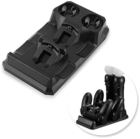 Chargeur 4 en 1 pour Manette de Jeu PS Move, alimenté par USB hôte, Base de Rapide, avec indicateur d'état de, Organiseur des contrôleurs