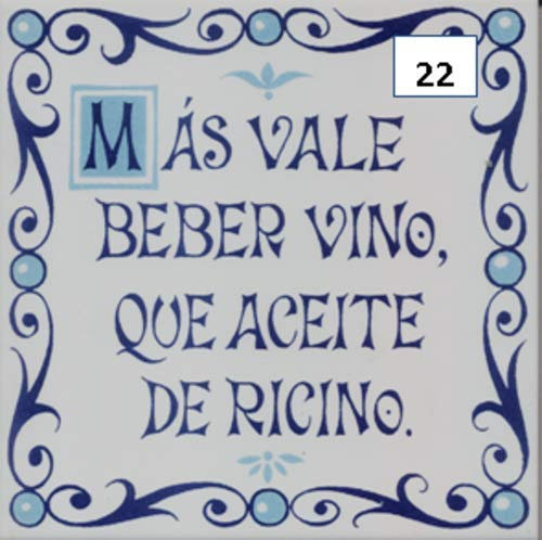 Refranero español. Refranes. Frases decorativas. Rótulos. Azulejo fabricado artesanalmente para decorar. Cerámica para colgar. Calca cerámica. TORO DEL ORO (22)