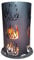 Terrassenofen Feuersäule Feuerkorb Feuerstelle Lagerfeuer Kaminfeuer Metall inkl Feuerrost & Schürhaken H60cm
