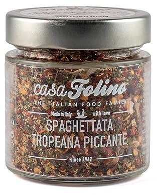 Spaghettata Tropeana würzig, 90 g, im Glas, wiederverwendbar und recycelbar, für Zwiebelgeschmack. Gewürze Casafolino.