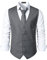 PARKLEES Gilet de smoking pour homme, style hipster, style urbain, affaires, formel, coupe ajustée, gris foncé, XL