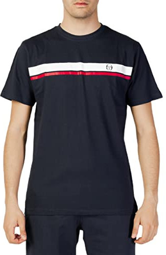 Sergio Tacchini T-Shirt, Marineblau, für Herren, gestreift, A, marine, L