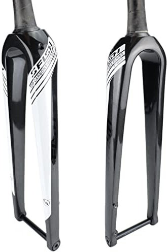 Fibra Di Carbonio Forcella Rigida 1-1/2'' Conica Freno A Disco Forcella Anteriore 12x100mm Asse Passante Forcella Per Bicicletta Per 700c Bicicletta Da Strada 26'' 27.5'' 29'' MTB ( Color : White )