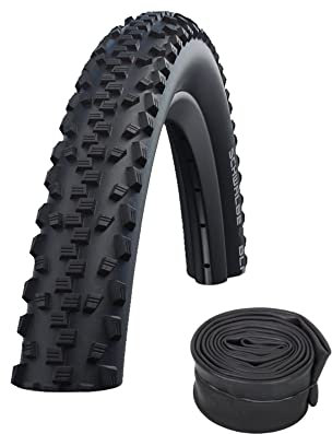 Ziegenpeter 1 x Schwalbe Black Jack Drahtreifen // 54-559 (26x2,10') + Schlauch, Variante:AV-Schläuche (Impac), Ausführung:Schwarz