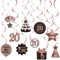Happy 20th Birthday Party Hängende Wirbel Ströme Deckendekorationen, Feier 20 Folie Hängende Wirbel mit Ausschnitten für 20 Jahre alte Rose Gold Geburtstagsfeier Dekorationen Zubehör
