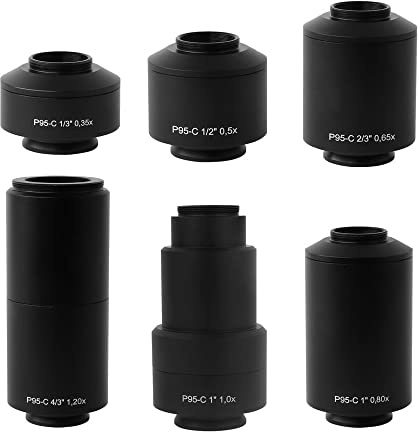kit accessori microscopio camera preparazione vetr Microscopio P95 C-mount 0.35X 0.5X 0.65X 0.8X 1X 1.2X 1.5x Adattatore for fotocamera compatibile for Z_e, iss Microscopio accessori per microscopi (