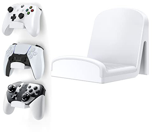 Cozycase Support Mural Universel pour Manette - Support Mural pour PS4/PS5/Xbox/Switch, contrôleur Support Mural pour Manette et Casque (Blanc)
