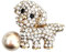 GFM® Hunde-Brosche Scottie Dog Strass Brosche – Weihnachten, Geburtstag, Muttertag, Hochzeitstag, Valentinstag, S, Metall