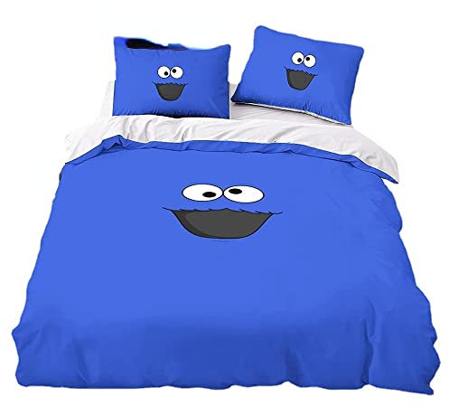 Agmdno Sesamasse Kinder Bettwäsche 155x220 2teilig Bettbezug - Bettwäsche-Sets 135 X 200 Mikrofaser+Kissenbezüge 80x80cm,Geeignet Für Kinder (C,155x220/80x80x2)