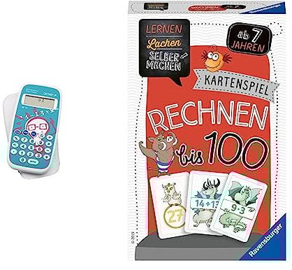 Genie BT11 Rechentrainer & Ravensburger 80660 - Lernen Lachen Selbermachen: Rechnen bis 100, Kinderspiel ab 7 Jahren, Lernspiel für 1-5 Spieler, Kartenspiel
