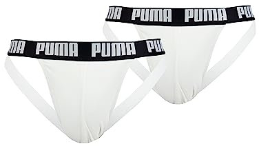 PUMA Herren Jockstrap Unterwäsche, Weiß, M (2er Pack)