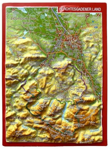 Reliefpostkarte Berchtesgadener Land: Tiefgezogene Reliefpostkarte