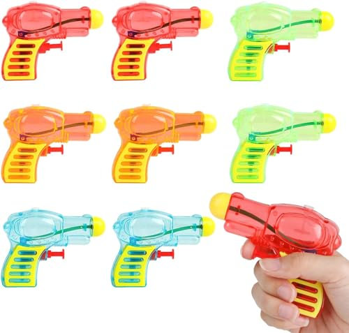 DERAYEE 8 Stück wasserpistole klein,Wasserspritzpistolen,Spritzpistole,Mini Wasserpistolen,Sommer Spielzeug Garten Pool Spielzeug Party Mitgebsel für Kinder