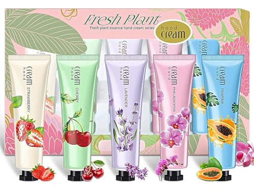 Hand Cream Set, 5 X 30g Hand Cream Gift Sets for Very Dry Hands Daily Moisturising HandCream Plant Fragrance Hand Cream Working Hands Cream Hydrating&Nourishing Birthday Gifts