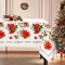 Arquiel Tischdecke Weihnachten, Winter Vögel Florale Rechteckige Tischtuch, Pflegeleicht Abwischbar Tischdeck FüR KüChe, Dekoration Parteien Thanksgiving/Weihnachten (152x213cm)
