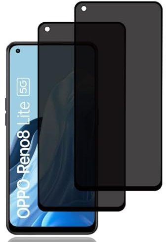 Verre Trempé Anti-Espion pour OPPO Reno 8 Lite 5G [2 Pièces],Protection D'écran Anti-Espion,Protecteur D'écran de Confidentialité,9H Dureté,Anti-Rayures,Privacy Protecteur Écran pour OPPO Reno8 Lite