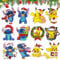 12 Pièces Diamond Painting Enfant Noël, 5D Diamond Painting Noël Autocollants Kits Enfants, DIY Peinture Diamant Cartoon Autocollant, Autocollant de Mosaïque Diamond Art pour Enfants et Débutants