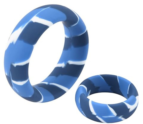 NURCIX Silikon PenisRing für Männer, Hodensack-Rückhaltering, 40mm/45mm/50mm Soft Stretchy Cock Rings for Erection Enhancing, Sex Toy for Men zur verzögerten Ejakulation(50mm-blau)