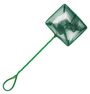 Premium Fish Tank Net with Long Green Wire Handle - Ideal for Aquariums, Coldwater & Tropical Fish - Efficient Mesh Filter Design