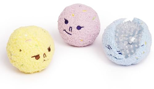 CHEWFFON 3 Pack Squeaky Dog Balls, 2-in-1 Interactive Fetch Ball Dog Toys, Dog Chew Toy for Aggressive Chewers, Plush Puppy Birthday Toys for Small Medium Large Dogs