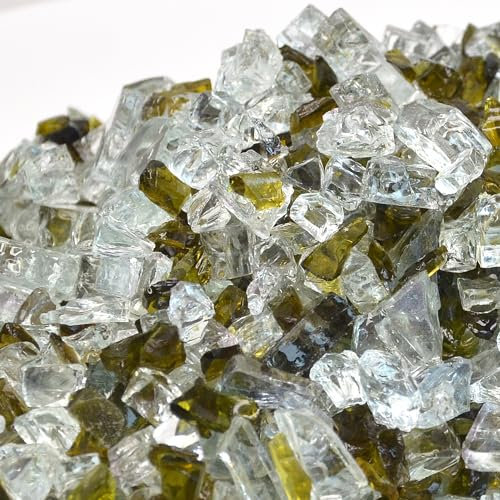 LePe 4,5 kg Feuerglas für Propangas-Feuerstelle und Gaskamin, 1/4 Zoll reflektierende Feuerstelle, Glassteine für Feuerschale und Feuerstelle, Tisch (braun)